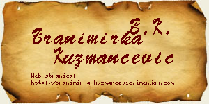 Branimirka Kuzmančević vizit kartica